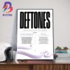 Deftones North American Tour 2025 With Special Guests The Mars Volta And Fleshwater Dates List Wall Art Decor Poster Canvas