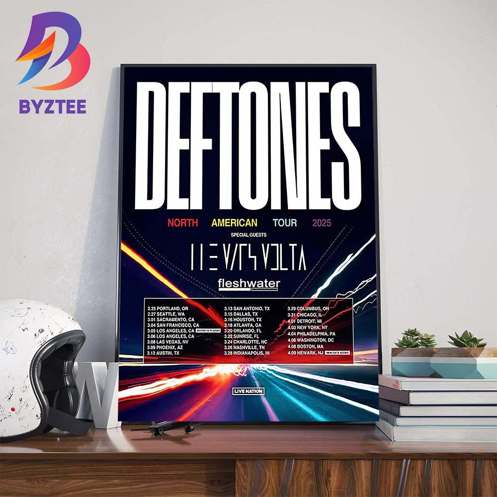 Deftones North American Tour 2025 With Special Guests The Mars Volta And Fleshwater Dates List Wall Art Decor Poster Canvas Deftones North American Tour 2025 With Special Guests The Mars Volta And Fleshwater Dates List Wall Art Decor Poster Canvas