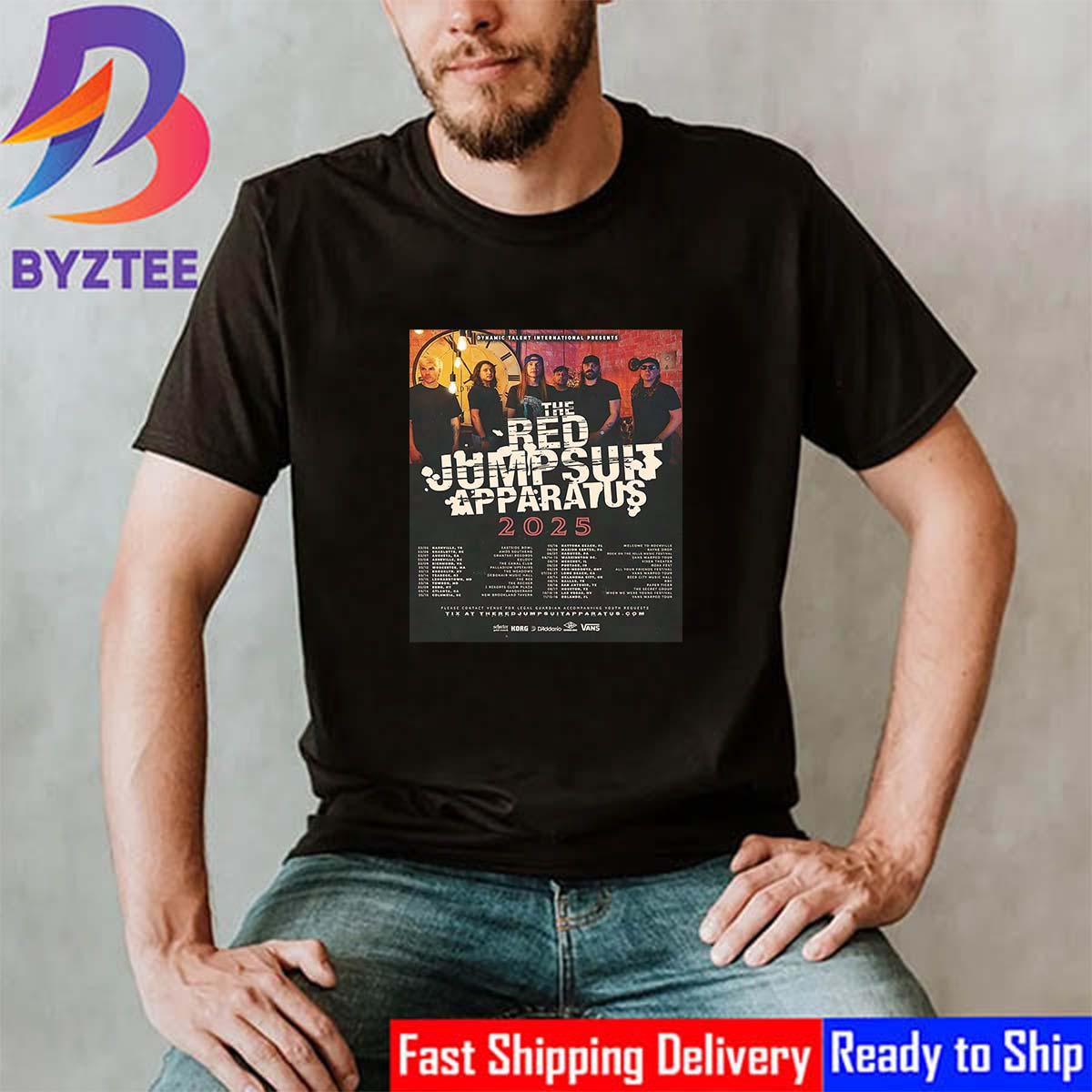 Dynamic Talent International Presents The Red Jumpsuit Apparatus 2025 Tour Dates List Classic T-Shirt Dynamic Talent International Presents The Red Jumpsuit Apparatus 2025 Tour Dates List Classic T-Shirt
