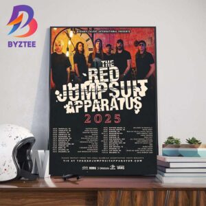 Dynamic Talent International Presents The Red Jumpsuit Apparatus 2025 Tour Dates List Wall Art Decor Poster Canvas