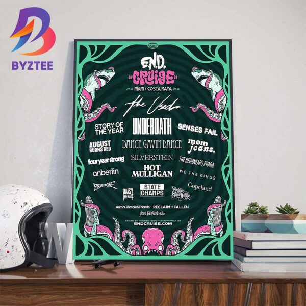 END Cruise Line Up At Miami To Costa Maya On January 22-26 2026 Wall Art Decor Poster Canvas