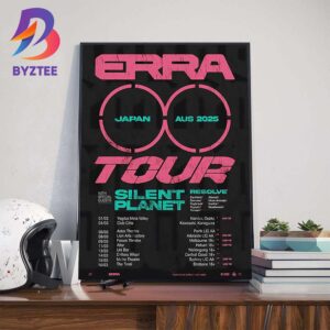 Erra Tour 2025 In Japan And Australia With Special Guests Silent Planet Wall Art Decor Poster Canvas