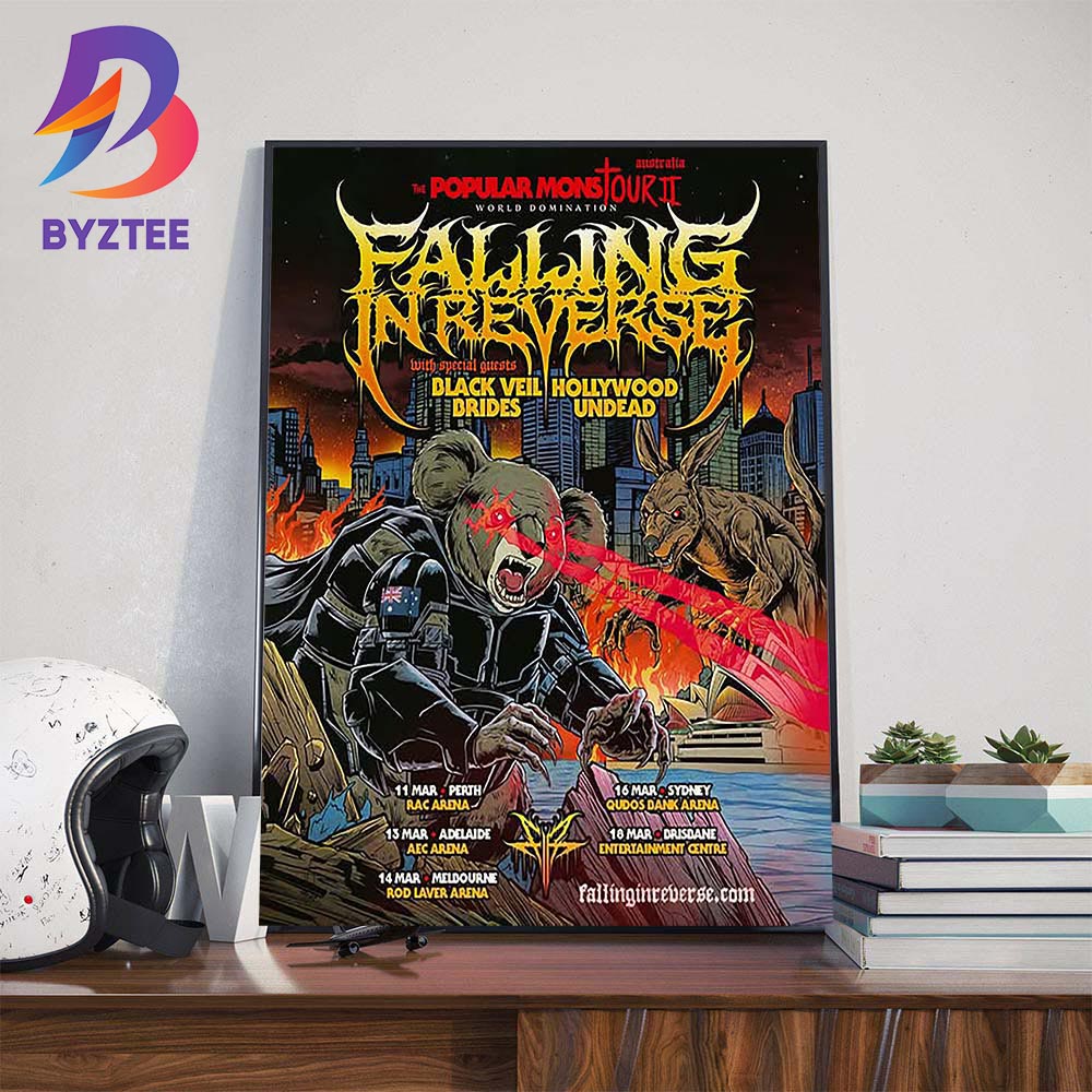 Falling In Reverse The Popular MonsTOUR II World Domination With Special Guests Black Veil Brides And Hollywood Undead On March 2025 Wall Art Decor Poster Canvas Falling In Reverse The Popular MonsTOUR II World Domination With Special Guests Black Veil Brides And Hollywood Undead On March 2025 Wall Art Decor Poster Canvas