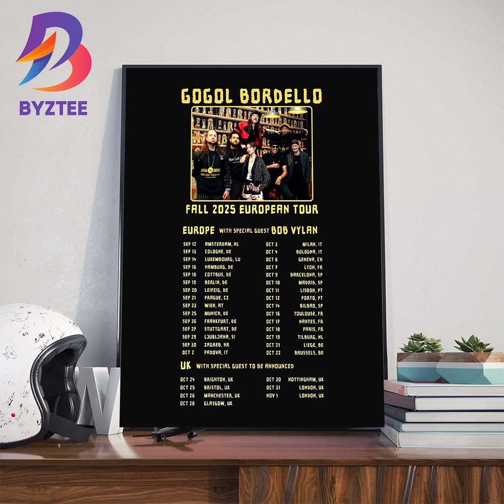 Gogol Bordello Fall 2025 Europe And UK Tour Dates List Wall Art Decor Poster Canvas Gogol Bordello Fall 2025 Europe And UK Tour Dates List Wall Art Decor Poster Canvas