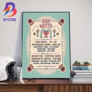 High Water Festival Lineup At Riverfront Park In North Charleston SC On April 26-27 2025 Wall Art Decor Poster Canvas