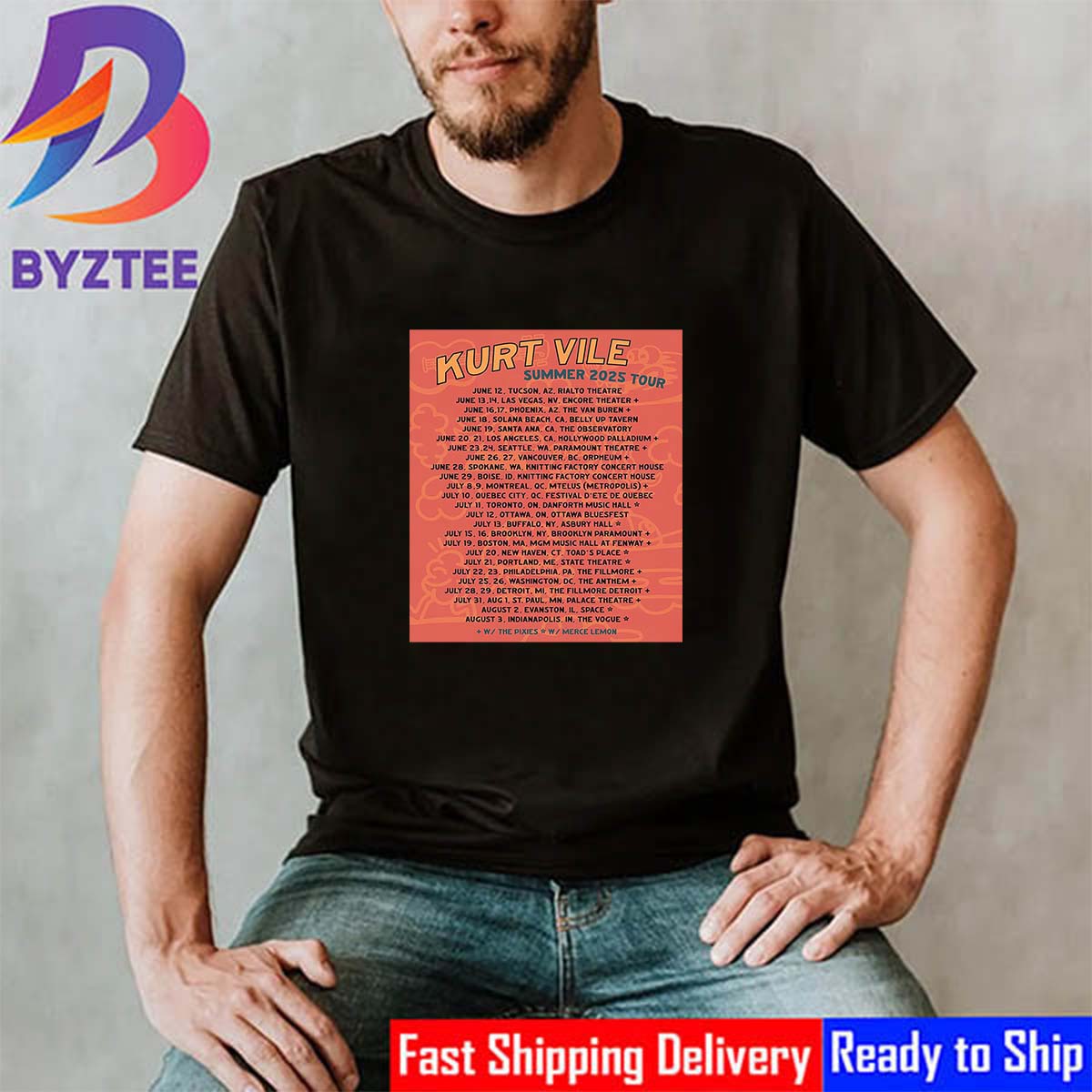 Kurt Vile And The Violators Summer 2025 Tour Flyin On A Cloud Train 2 Classic T-Shirt Kurt Vile And The Violators Summer 2025 Tour Flyin On A Cloud Train 2 Classic T-Shirt