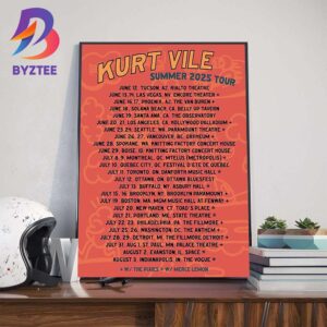 Kurt Vile And The Violators Summer 2025 Tour Flyin On A Cloud Train 2 Wall Art Decor Poster Canvas