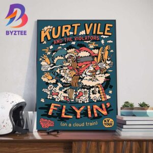 Kurt Vile And The Violators Summer 2025 Tour Flyin On A Cloud Train Wall Art Decor Poster Canvas