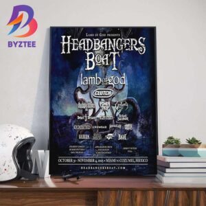 Lamb of God Presents Headbangers Boat 2025 Line Up Wall Art Decor Poster Canvas
