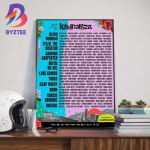 Lollapalooza Festival 2025 Full Line-Up At Grant Park Chicago IL On July 31st to August 3rd 2025 Wall Art Decor Poster Canvas