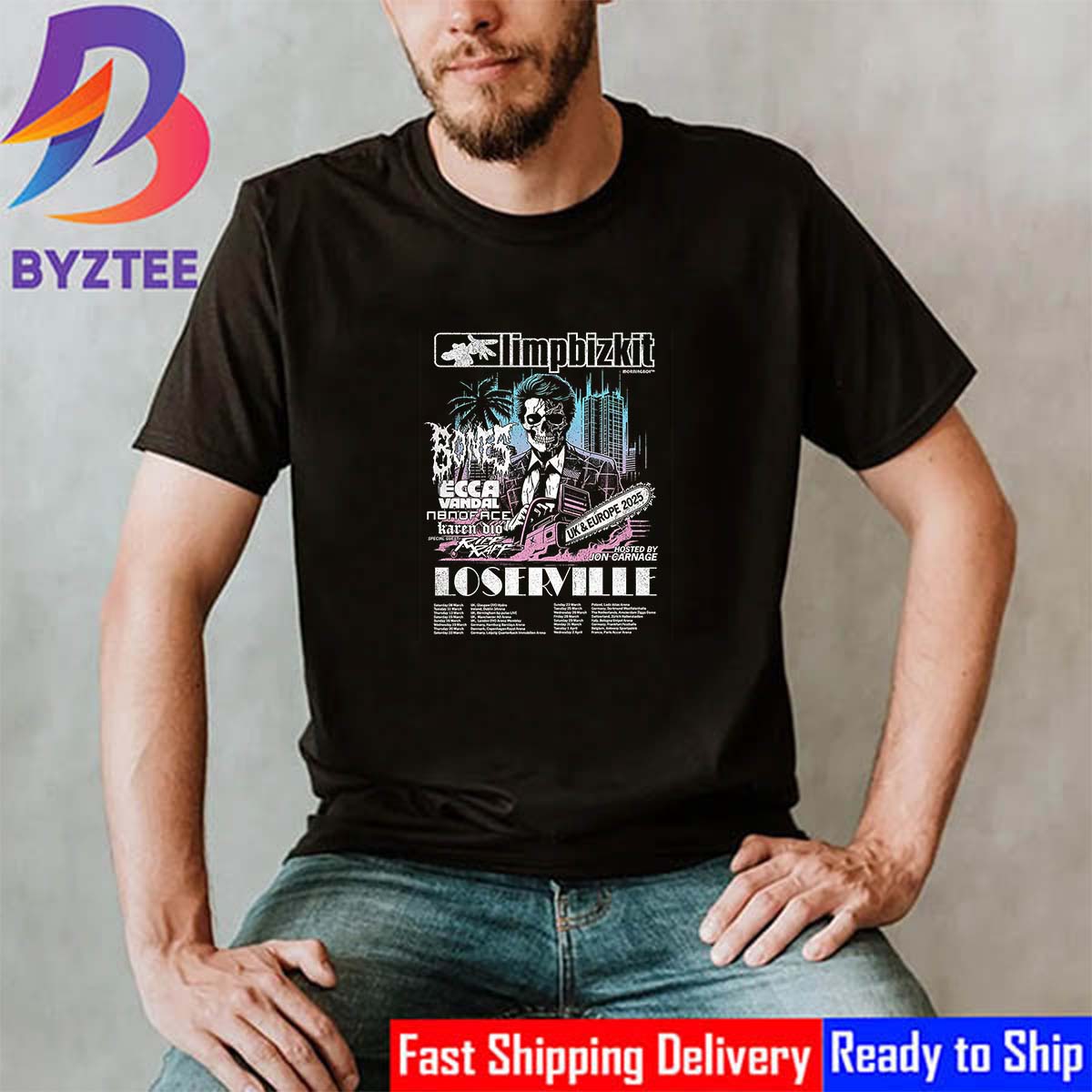 Loserville UK And Europe 2025 Hosted By Jon Carnage Dates List With Limp Bizkit And Special Guests Classic T-Shirt Loserville UK And Europe 2025 Hosted By Jon Carnage Dates List With Limp Bizkit And Special Guests Classic T-Shirt