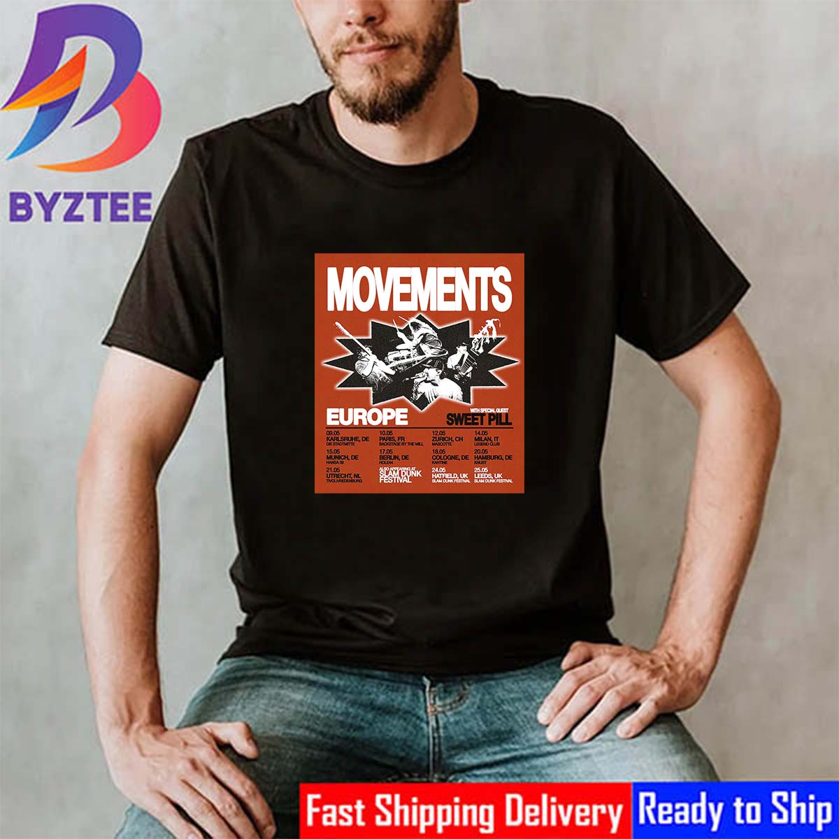 Movements Europe Tour 2025 Dates List With Special Guest Sweet Pill Classic T-Shirt Movements Europe Tour 2025 Dates List With Special Guest Sweet Pill Classic T-Shirt