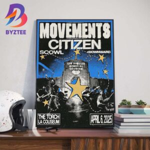 Movements With Special Guests Citizen Scowl And Downward At The Torch LA Memorial Coliseum On April 6th 2025 Wall Art Decor Poster Canvas
