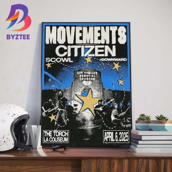 Movements With Special Guests Citizen Scowl And Downward At The Torch LA Memorial Coliseum On April 6th 2025 Wall Art Decor Poster Canvas