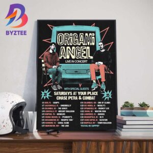 Origami Angel Live In Concert 2025 Dates List With Special Guests Saturdays At Your Place Chase Petra And Combat Wall Art Decor Poster Canvas