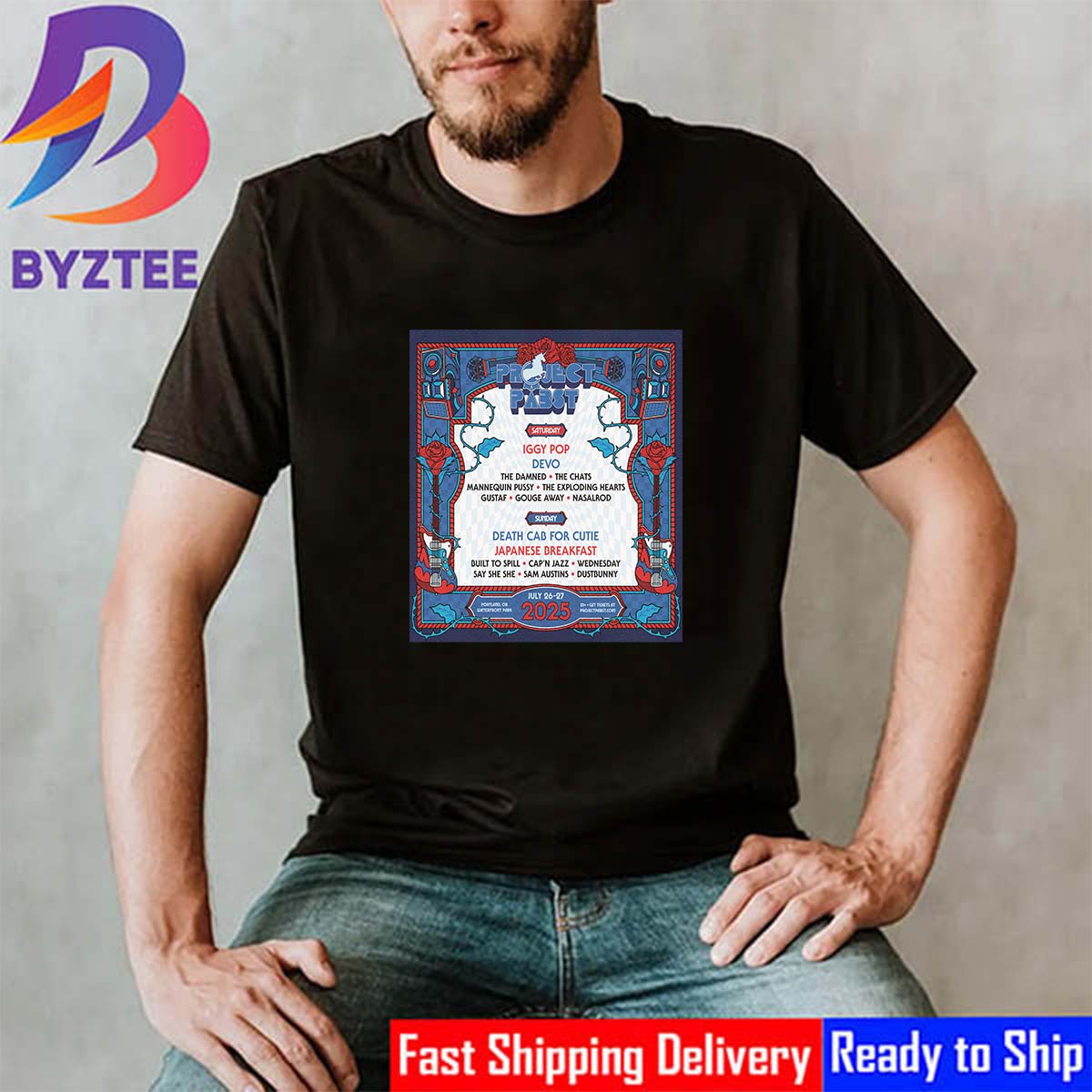 Project Pabst Full Lineup At Waterfront Park Portland OR On July 26-27 2025 Classic T-Shirt Project Pabst Full Lineup At Waterfront Park Portland OR On July 26-27 2025 Classic T-Shirt