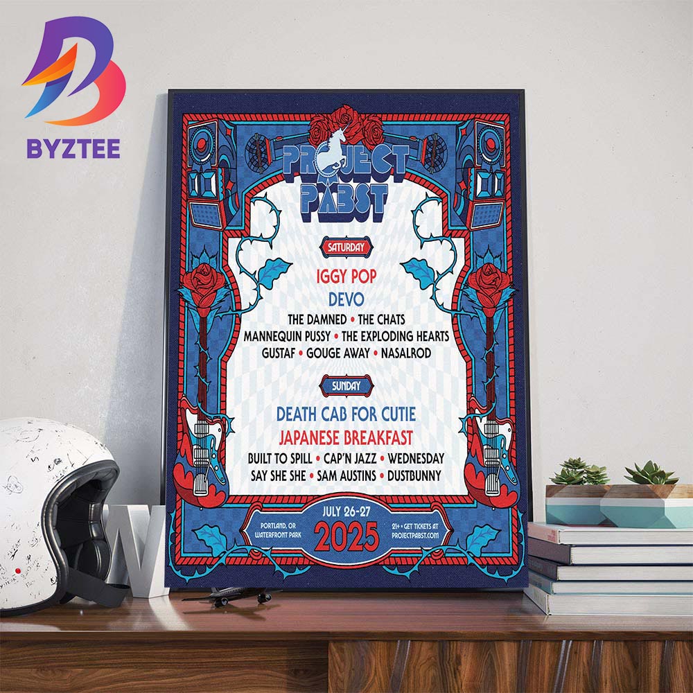 Project Pabst Full Lineup At Waterfront Park Portland OR On July 26-27 2025 Wall Art Decor Poster Canvas Project Pabst Full Lineup At Waterfront Park Portland OR On July 26-27 2025 Wall Art Decor Poster Canvas