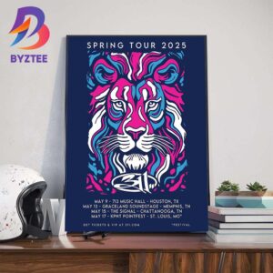 The 311 Band Spring Tour 2025 With The Lion Poster Dates List For May 2025 Wall Art Decor Poster Canvas