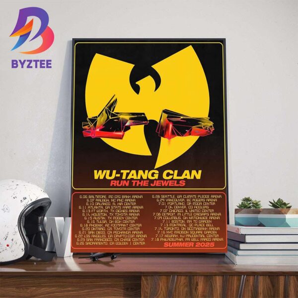 Wu-Tang Clan Run The Jewels Summer 2025 Dates List Wall Art Decor Poster Canvas