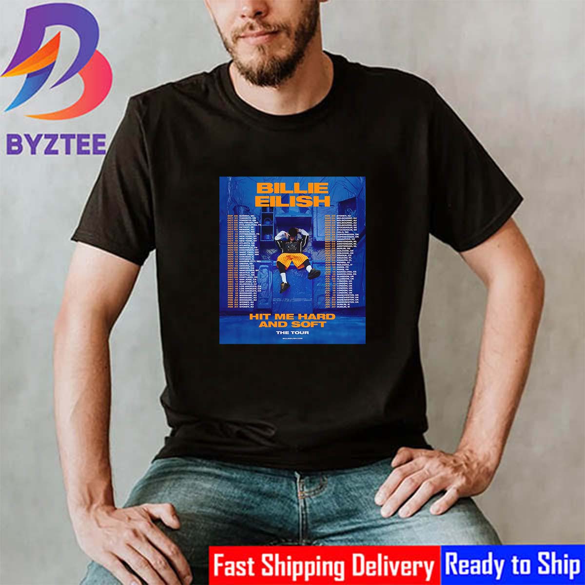 Billie Eilish 2024-2025 Hit Me Hard And Soft The Tour Dates List Shirt Billie Eilish 2024-2025 Hit Me Hard And Soft The Tour Dates List Shirt