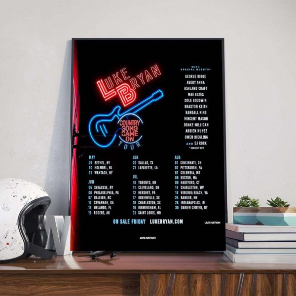 Country Song Came On Tour Luke Bryan Farm Tour 2025 Featuring Many Special Guests And Dates List Poster Canvas