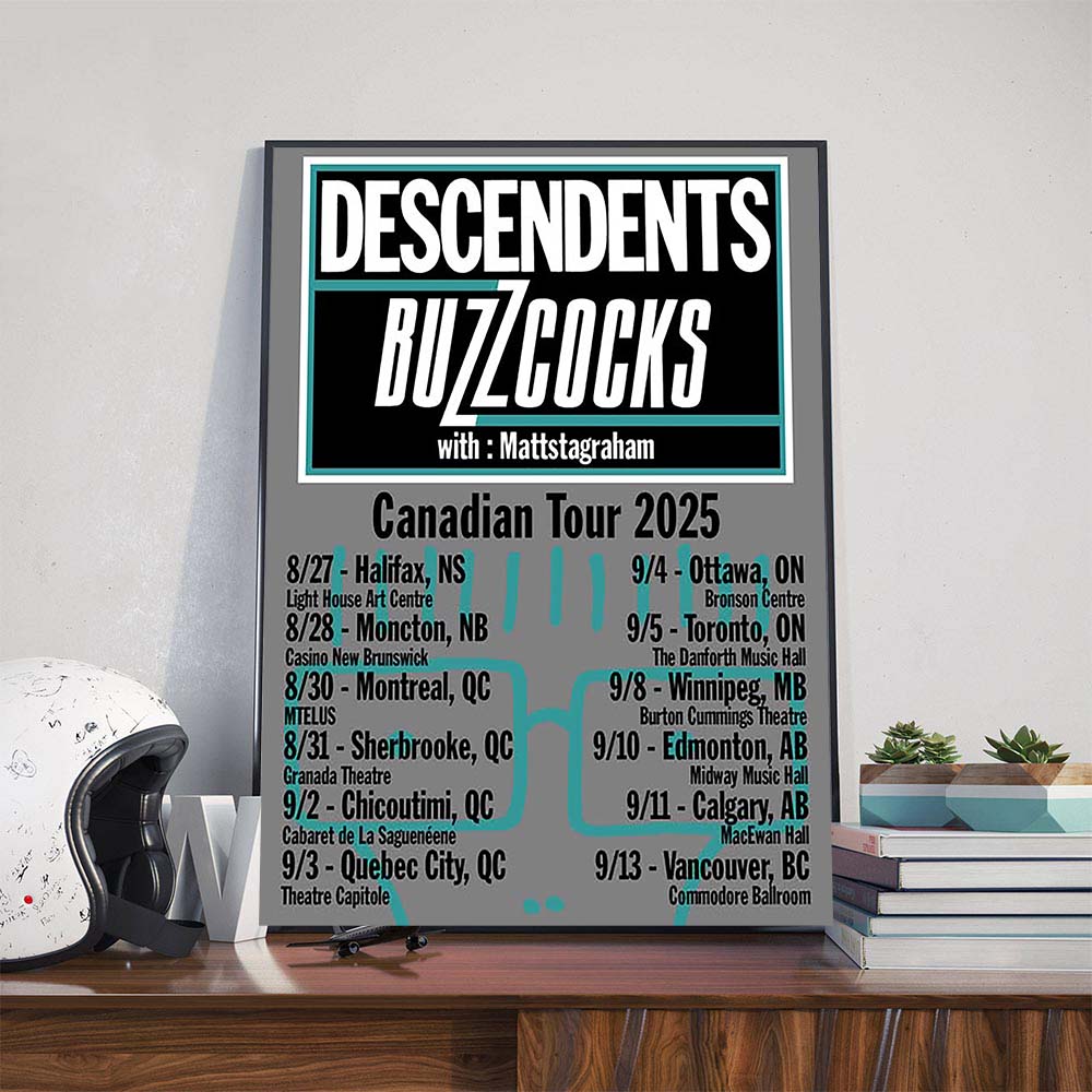 Descendents Canadian Tour 2025 Poster Dates List With Buzzcocks And MattstaGraham Poster Canvas Descendents Canadian Tour 2025 Poster Dates List With Buzzcocks And MattstaGraham Poster Canvas