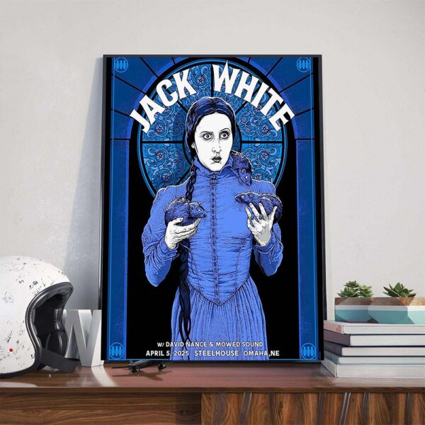 Jack White Poster For Tonight?s Show At Steelhouse In Omaha NE On April 5th 2025 Poster Canvas