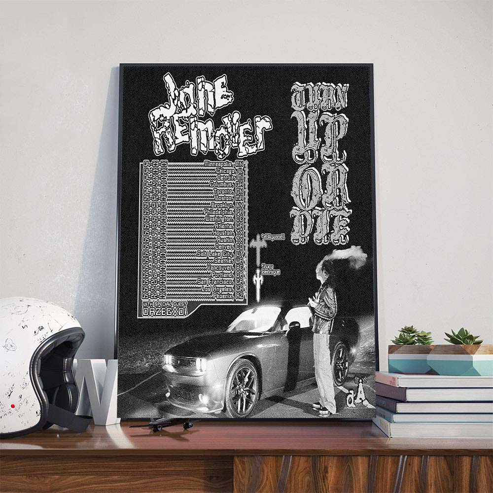 Jane Remover Turn Up Or Die Spring 2025 Tour With Special Guest Dazegxd And Support From D0llywood1 And Lucy Bedroque Poster Canvas Jane Remover Turn Up Or Die Spring 2025 Tour With Special Guest Dazegxd And Support From D0llywood1 And Lucy Bedroque Poster Canvas