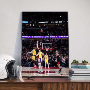 Josh Giddey Made A Tissot Buzzer Beater Shot Over LeBron James From Half-Court To Win The Game Vs The Lakers Poster Canvas