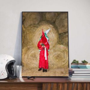 Kanye West Releases New Album WW3 Cover Art Featuring Full KKK Outfit Poster Canvas