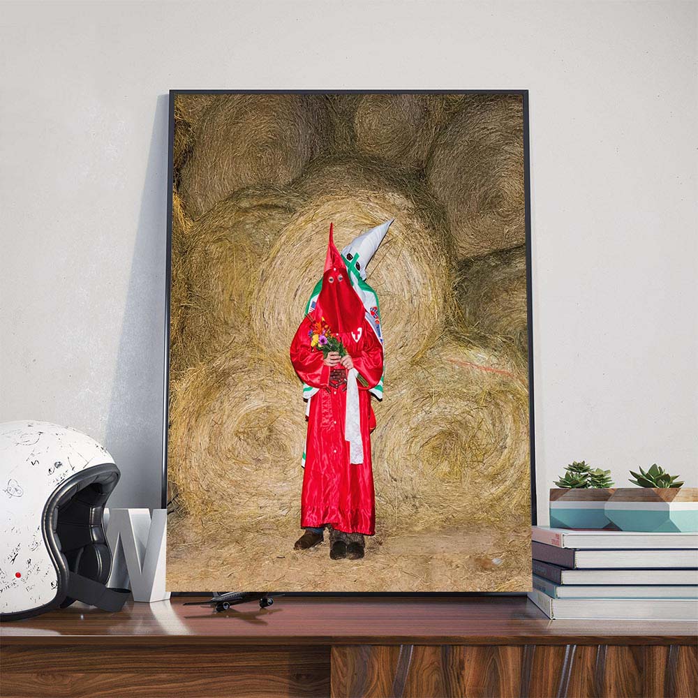 Kanye West Releases New Album WW3 Cover Art Featuring Full KKK Outfit Poster Canvas Kanye West Releases New Album WW3 Cover Art Featuring Full KKK Outfit Poster Canvas