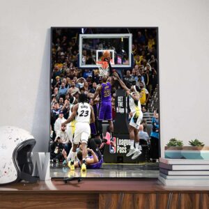 LeBron James Tips In The Tissot Buzzer Beater For Los Angeles Lakers 120-119 Indiana Pacers Poster Canvas