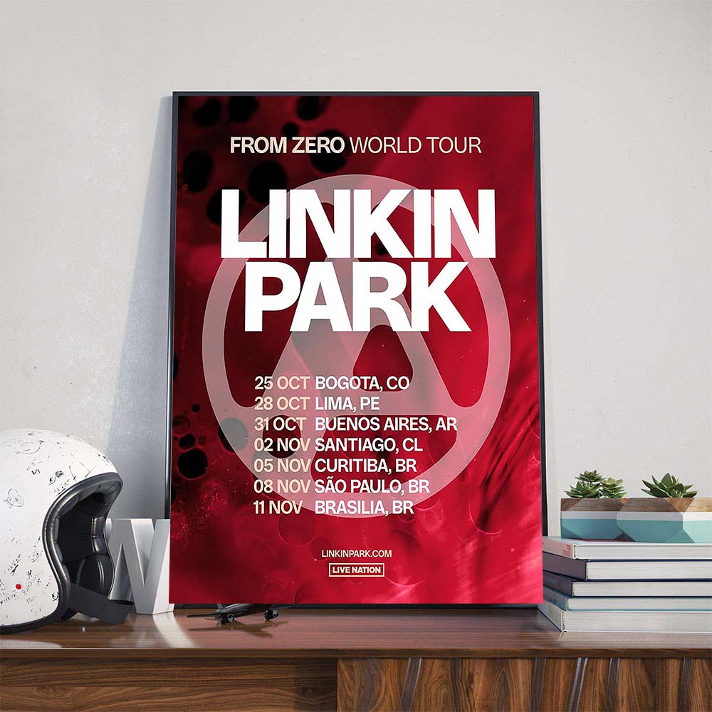 Linkin Park From Zero World Tour 2025 South America Dates List Poster Canvas Linkin Park From Zero World Tour 2025 South America Dates List Poster Canvas