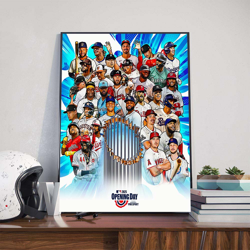 MLB Opening Day 2025 Official Poster Featuring Key Players Poster Canvas MLB Opening Day 2025 Official Poster Featuring Key Players Poster Canvas