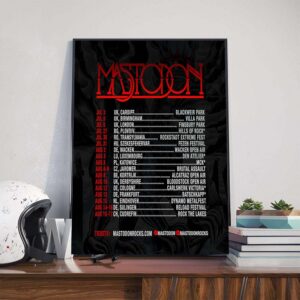 Mastodon EU And UK Tour 2025 Dates List Poster Canvas