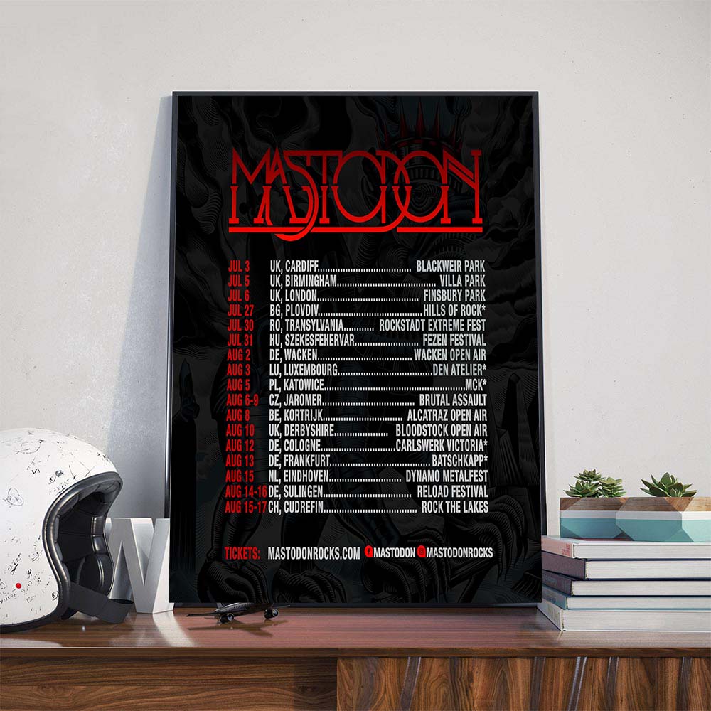 Mastodon EU And UK Tour 2025 Dates List Poster Canvas Mastodon EU And UK Tour 2025 Dates List Poster Canvas