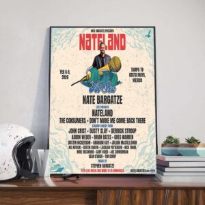 Nate Bargatze Tour Nateland At Sea On February 5-9 2026 At Tampa To Costa Maya Mexico Poster Canvas