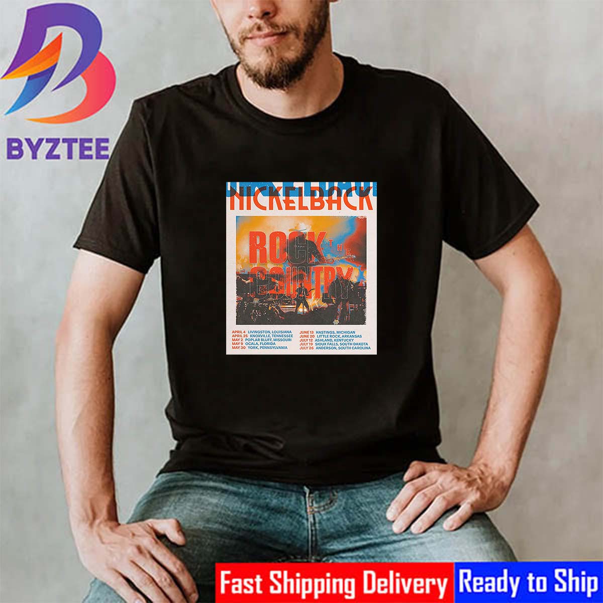 Nickelback Rock The Country 2025 Dates List Shirt Nickelback Rock The Country 2025 Dates List Shirt