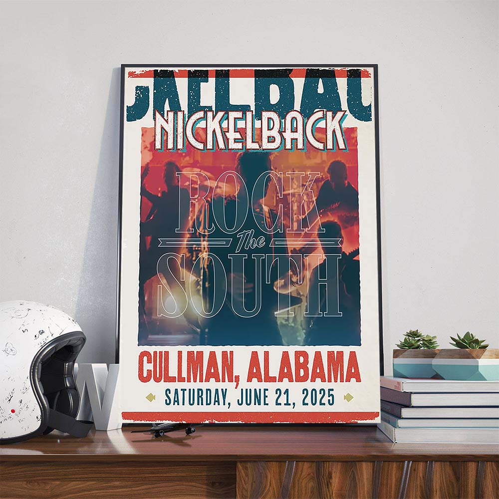 Nickelback Rock The South In Cullman AL On June 21st 2025 Poster Canvas Nickelback Rock The South In Cullman AL On June 21st 2025 Poster Canvas