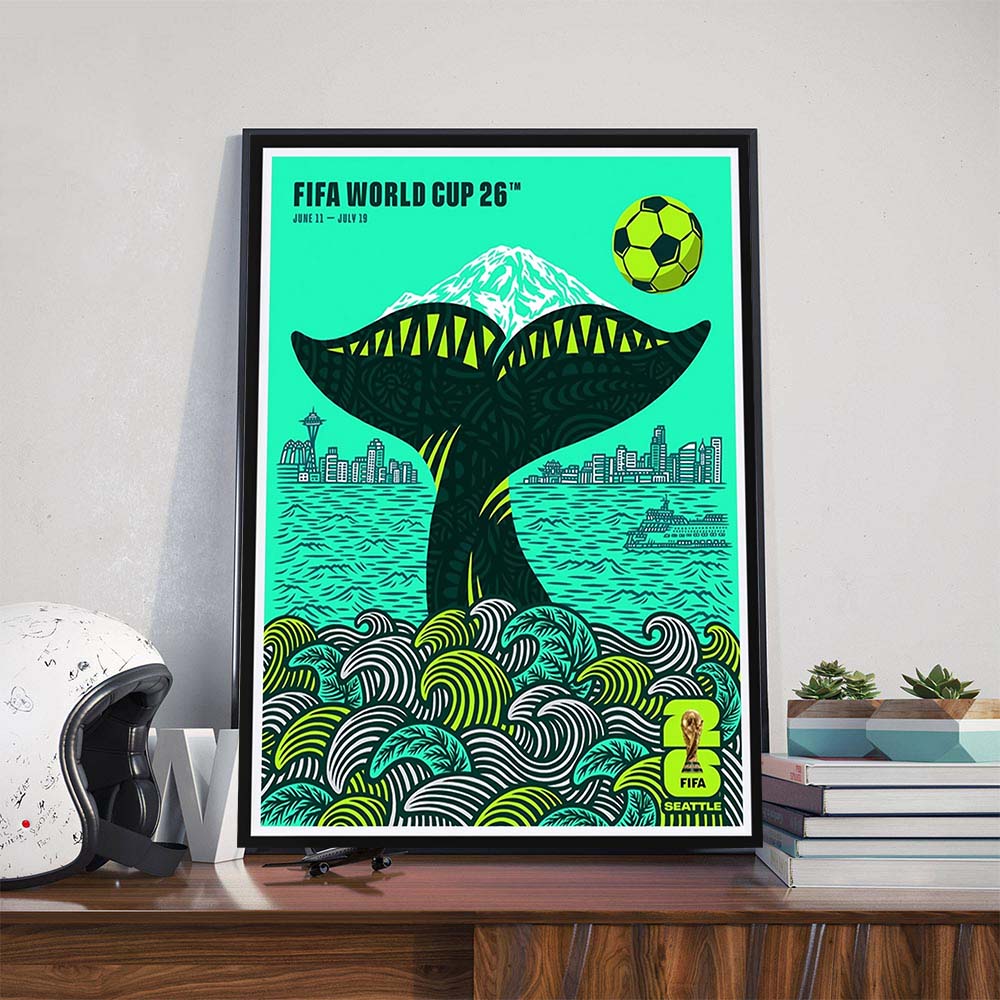 Official FIFA World Cup 26 Seattle Host City Poster Designed By Shogo Ota Poster Canvas Official FIFA World Cup 26 Seattle Host City Poster Designed By Shogo Ota Poster Canvas