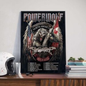 Powerwolf 2025 North American Tour Poster Dates List With Special Guest Dragonforce Poster Canvas