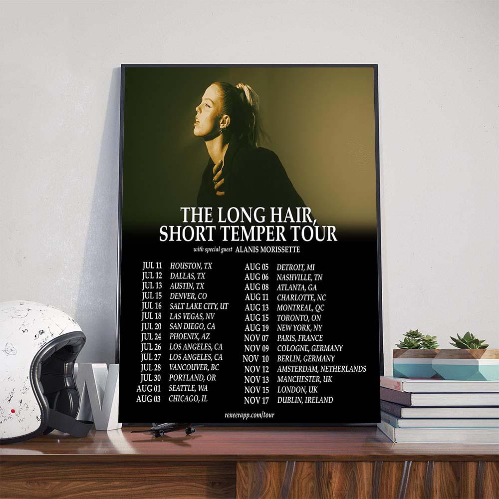 Renee Rapp The Long Hair Short Temper Tour 2025 Dates List Across North America And Europe With Special Guest Alanis Morissette Poster Canvas Renee Rapp The Long Hair Short Temper Tour 2025 Dates List Across North America And Europe With Special Guest Alanis Morissette Poster Canvas