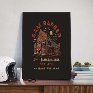 Sam Barber Live At Ryman Auditorium With Hans Williams On October 4th 2025 Poster Canvas