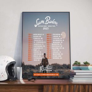 Sam Barber Restless Mind World Tour 2025 Dates List Poster Canvas