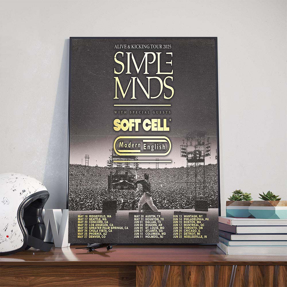 Simple Minds Alive And Kicking Tour 2025 North American Tour Dates List With Special Guests Soft Cell And Modern English Poster Canvas Simple Minds Alive And Kicking Tour 2025 North American Tour Dates List With Special Guests Soft Cell And Modern English Poster Canvas