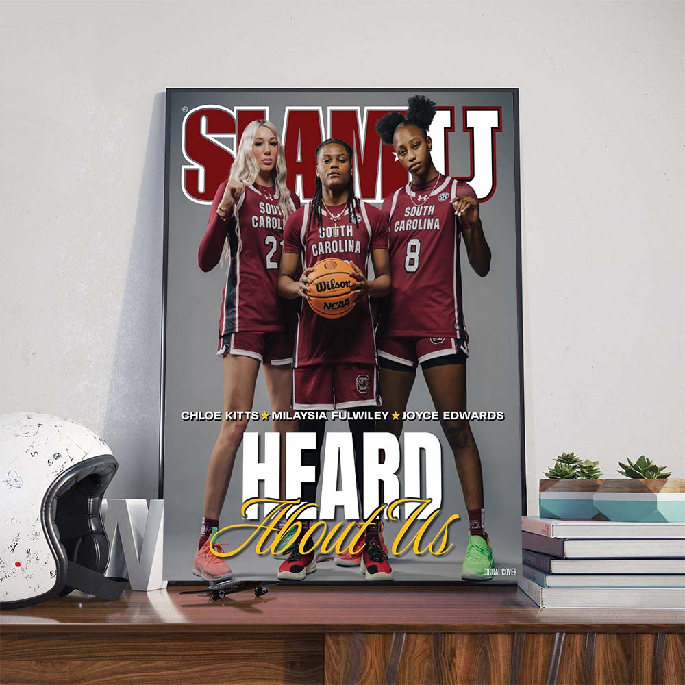 South Carolina Gamecocks Women's Basketball Chloe Kitts MiLaysia Fulwiley And Joyce Edwards Heard About Us On Cover SLAM University Poster Canvas South Carolina Gamecocks Women's Basketball Chloe Kitts MiLaysia Fulwiley And Joyce Edwards Heard About Us On Cover SLAM University Poster Canvas