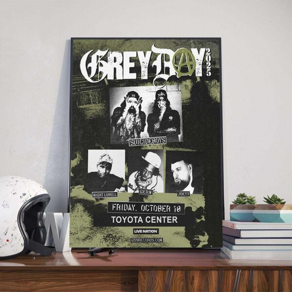 Suicideboys Grey Day Tour 2025 At Toyota Center On October 10th Poster Canvas