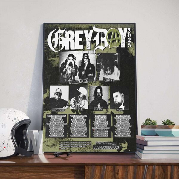 Suicideboys Grey Day Tour 2025 Dates List Poster Canvas