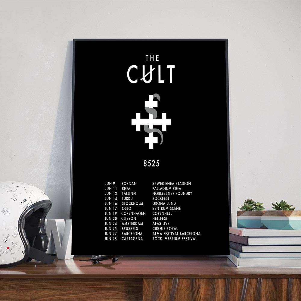 The Cult 8525 Tour 2025 Dates List Poster Canvas The Cult 8525 Tour 2025 Dates List Poster Canvas