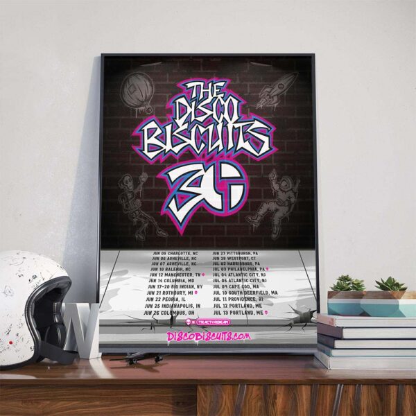 The Disco Biscuits TDB 30 Dates List Poster Celebrating 30 Years Of The Disco Biscuits Poster Canvas